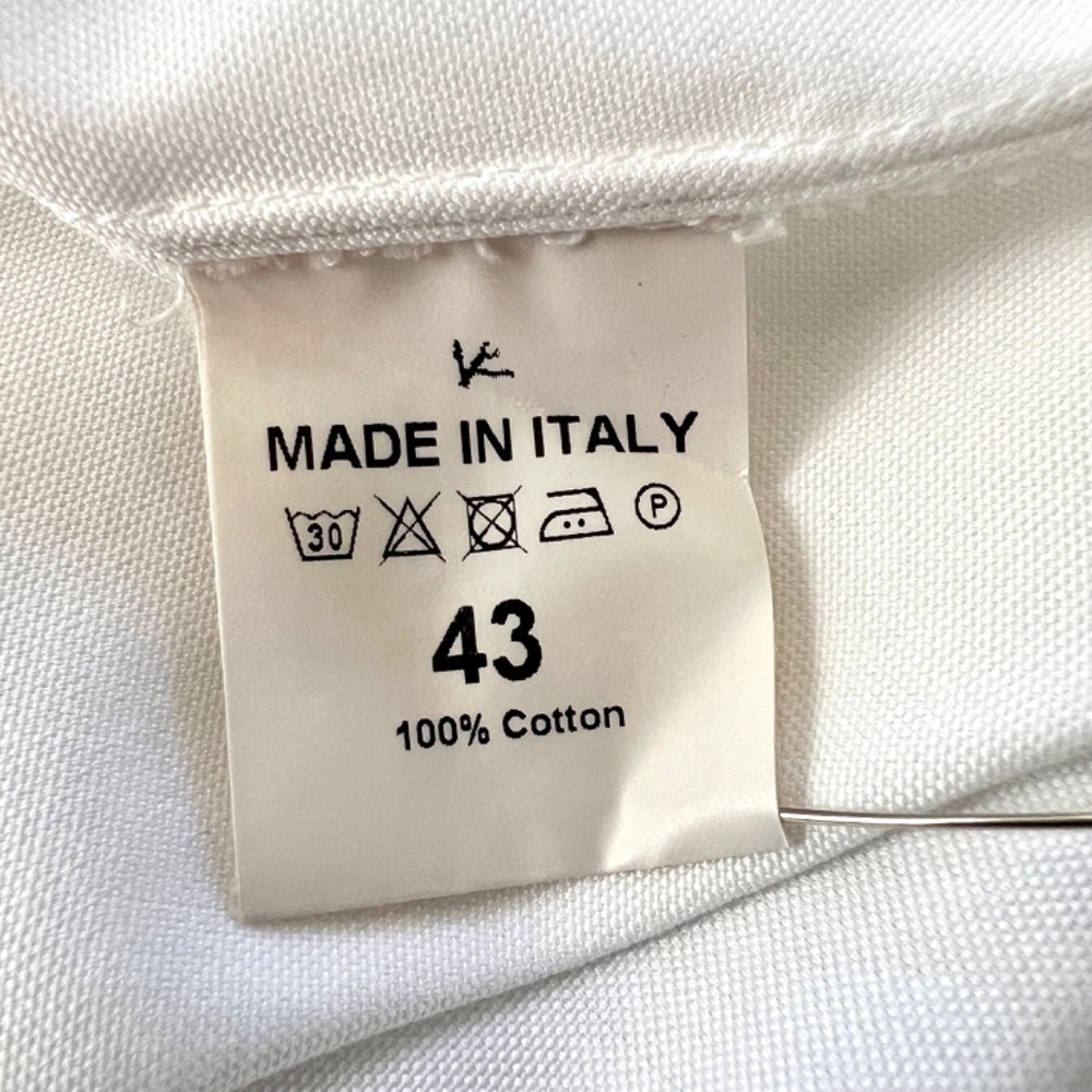 ISAIA Classic 100% Cotton White Dress Shirt - 17/43 - Picture 6 of 9